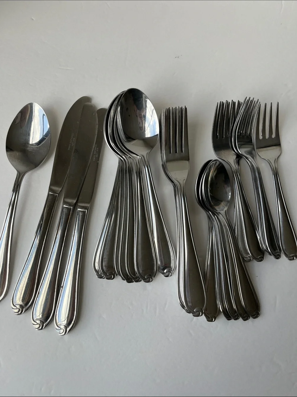 Vintage Stainless Steel Flatware 35 Pieces Love Knot Design